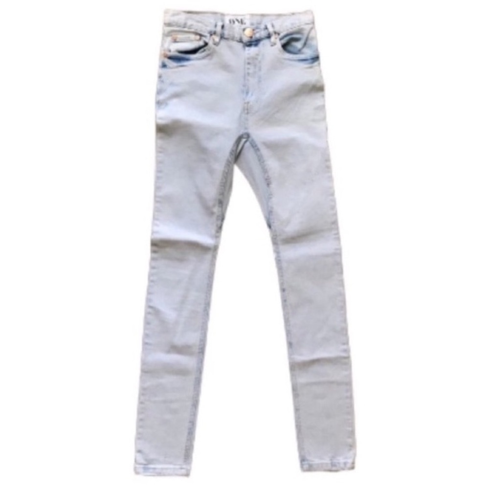 ❌SOLD❌ ONE TEASPOON Runaways Ultra Light Wash Skinny Leg Jeans - Size 24. - Picture 2 of 14